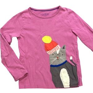 Mini Boden Cat Appliqué Shirt